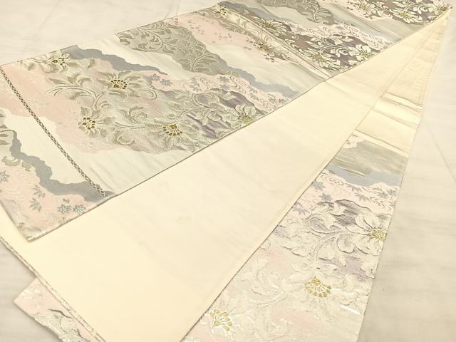 平和屋着物◎六通柄袋帯 道長花唐草文 金銀糸 正絹 逸品 BAAW7176qw