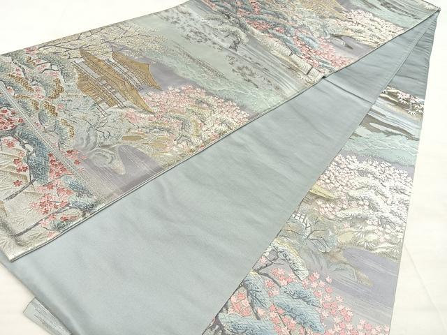 平和屋着物◎六通柄袋帯 唐織 古都名花 金銀糸 正絹 逸品 BAAW7226qw