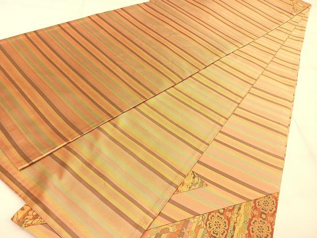 平和屋着物◎太鼓柄袋帯 切嵌 花鳥文 正絹 逸品 BAAW7248qw