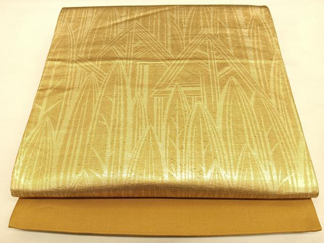 平和屋着物◎六通柄袋帯 樹林風景文 金糸 正絹 逸品 BAAW7264qw