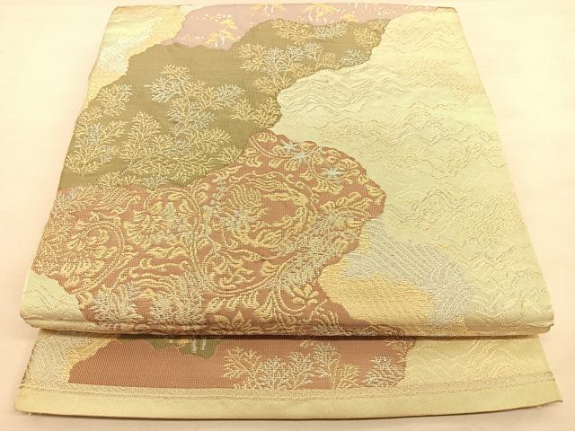 平和屋着物◎六通柄 本袋帯 唐織 道長吉祥文 金銀糸 正絹 逸品 BAAW7312qw