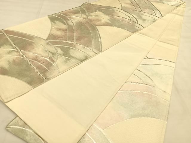 平和屋着物◎六通柄袋帯 青海波 銀糸 正絹 逸品 BAAW7349qw