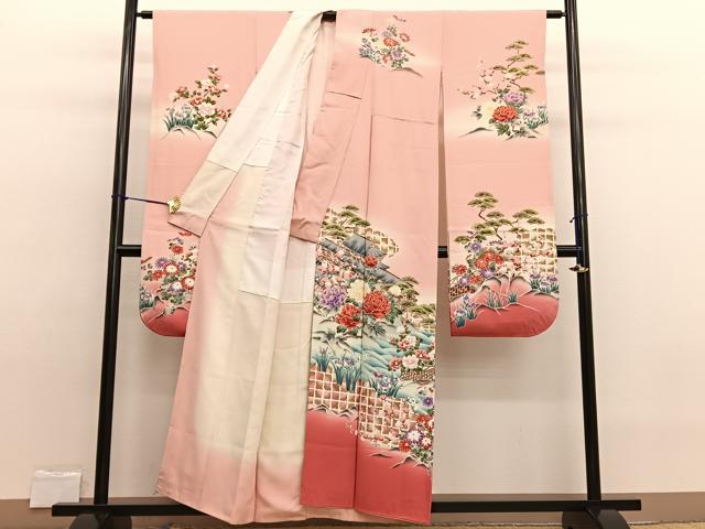 平和屋着物■豪華振袖 流水花文 暈し染め 金彩 正絹 逸品 BAAW7591hv