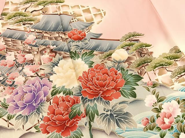 平和屋着物■豪華振袖 流水花文 暈し染め 金彩 正絹 逸品 BAAW7591hv