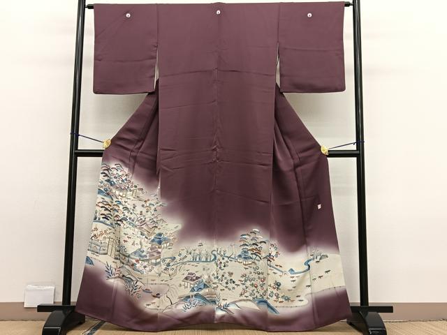 平和屋着物■友禅作家の巨匠 浅井青仁 色留袖 刺繍 松竹梅 御所解文 暈し染め 金彩 正絹 逸品 BAAW7660hv
