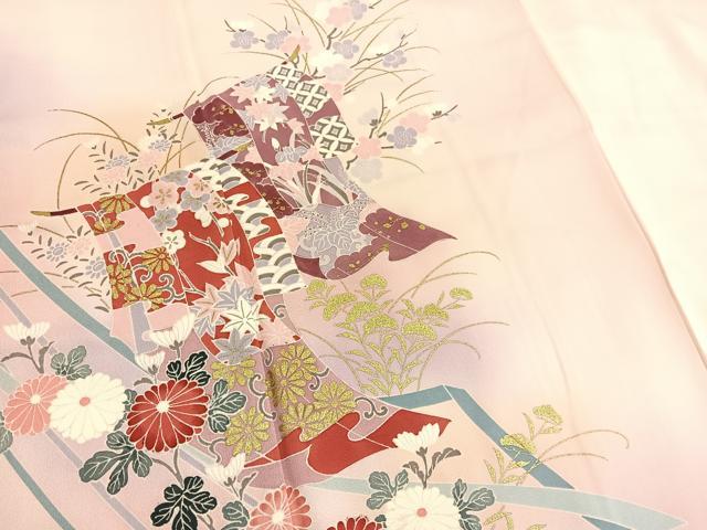 平和屋着物■訪問着 誰が袖花文 暈し染め 金彩 正絹 逸品 BAAW7677hv