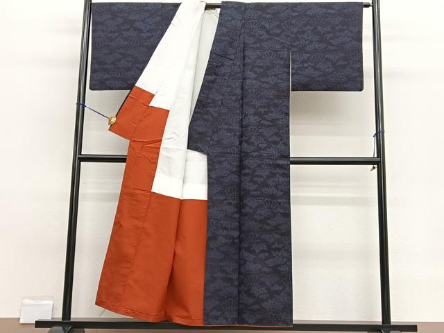 平和屋着物■上質な紬 草花文 正絹 逸品 BAAW7695hv