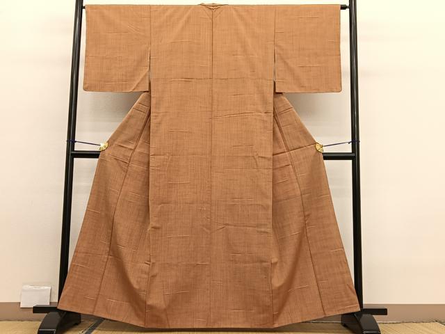 平和屋着物■上質な紬 横段文 正絹 逸品 BAAW7705hv
