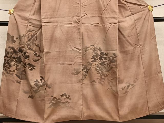 平和屋着物■訪問着 紬地 手描き 風景文 正絹 逸品 BAAW7711hv