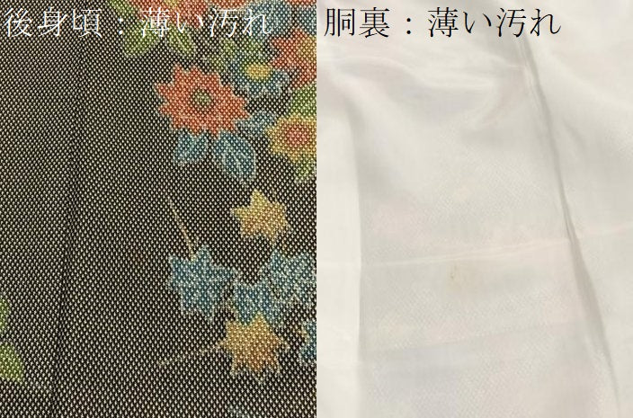 平和屋着物■上質なお召 草花文 正絹 逸品 BAAW7720hv