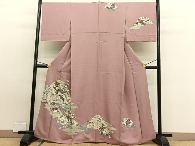 平和屋着物■訪問着 御所車花文 金彩 三越扱い 正絹 逸品 BAAW7723hv