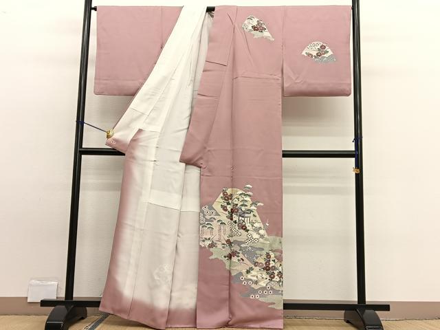 平和屋着物■訪問着 御所車花文 金彩 三越扱い 正絹 逸品 BAAW7723hv