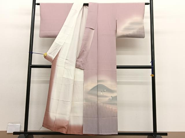 平和屋着物■訪問着 手描き 遠山飛鳥文 暈し染め 正絹 逸品 BAAW7727hv
