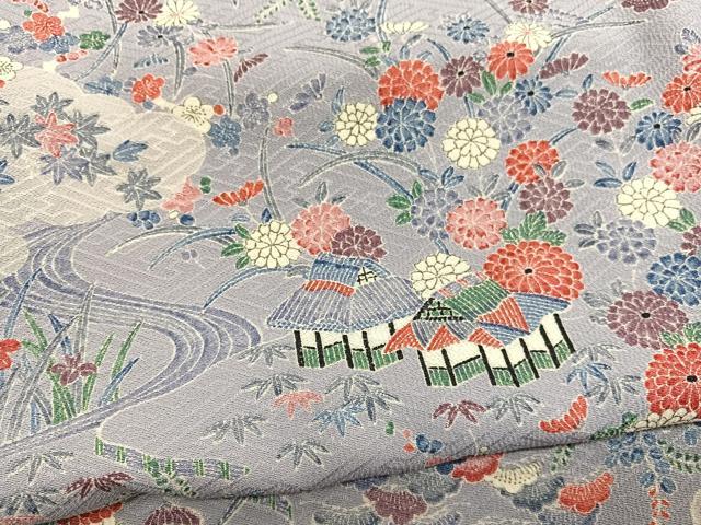 平和屋着物■上質な小紋 御所解花文 正絹 逸品 BAAW7732hv