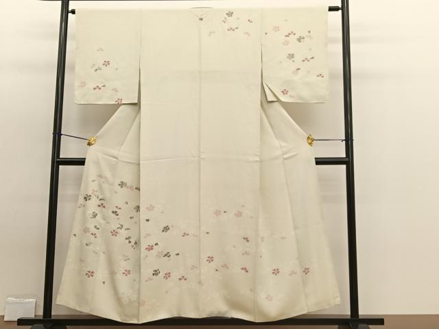 平和屋着物■訪問着 銀駒刺繍 舞桜文 ますいわ扱い 正絹 逸品 BAAW7747hv
