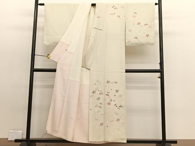 平和屋着物■訪問着 銀駒刺繍 舞桜文 ますいわ扱い 正絹 逸品 BAAW7747hv