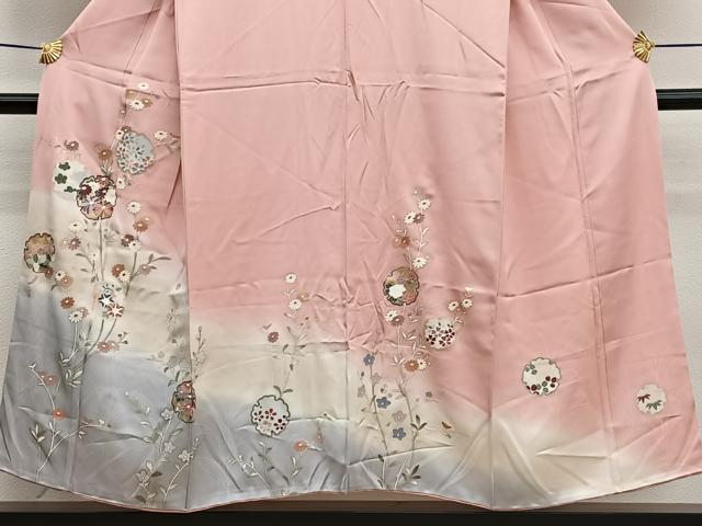 平和屋着物■訪問着 雪輪花文 暈し染め 金彩 正絹 逸品 BAAW7749hv