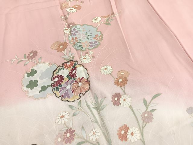 平和屋着物■訪問着 雪輪花文 暈し染め 金彩 正絹 逸品 BAAW7749hv