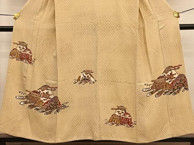 平和屋着物■訪問着 型染め 重山草花文 正絹 逸品 BAAW7779hv