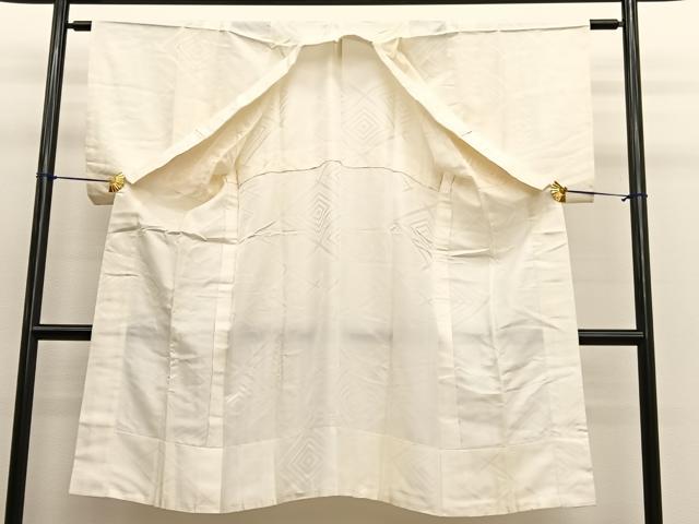 平和屋着物■長襦袢 無双仕立て 入子菱地紋 正絹 逸品 BAAW7784hv