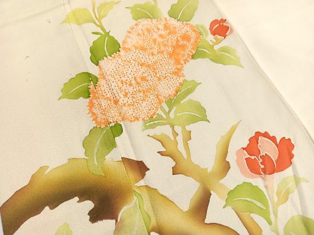 平和屋着物■訪問着 絞り 枝花文 ろうけつ染め 正絹 逸品 BAAW7788hv
