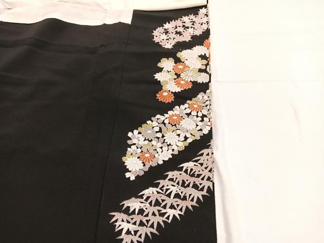 平和屋着物■豪華黒留袖 駒刺繍 宝相華 金彩 正絹 逸品 BAAW7790hv