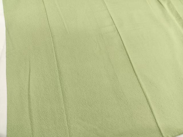 平和屋着物■上質な色無地 ふくれ織 若菜色 正絹 逸品 BAAW7804hv