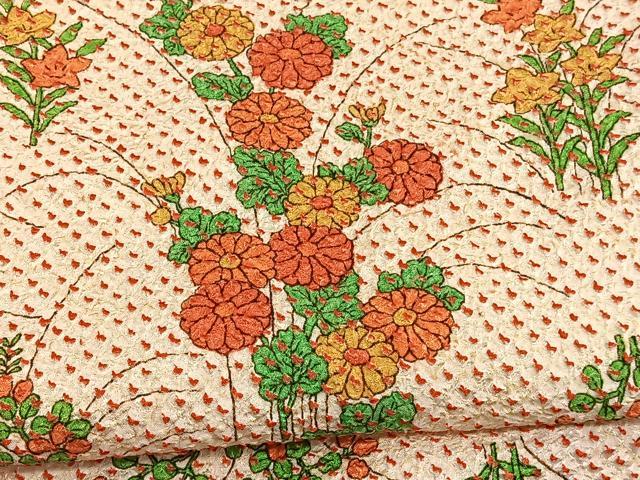 平和屋着物■上質な小紋 総絞り 草花文 正絹 逸品 BAAW7810hv