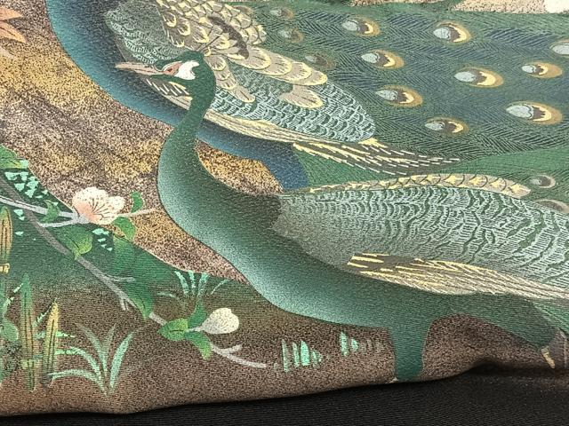 平和屋着物■豪華黒留袖 作家物 手描き 花鳥風月 金彩 正絹 逸品 BAAW7819hv
