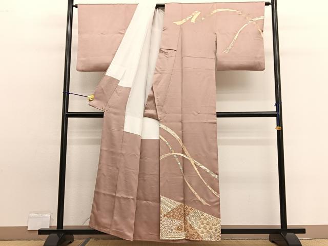 平和屋着物■訪問着 駒刺繍 鬘帯有職文 金彩 正絹 逸品 BAAW7822hv
