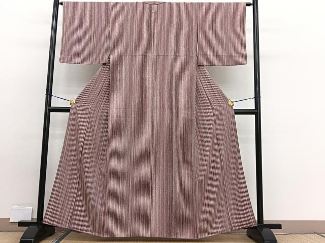 平和屋着物■上質な小紋 縞 正絹 逸品 BAAW7837hv