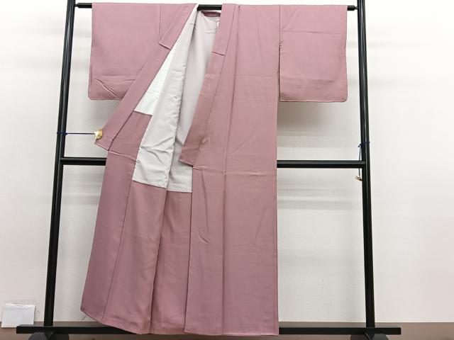 平和屋着物■上質な色無地 草花地紋 珊瑚色 正絹 逸品 BAAW7844hv