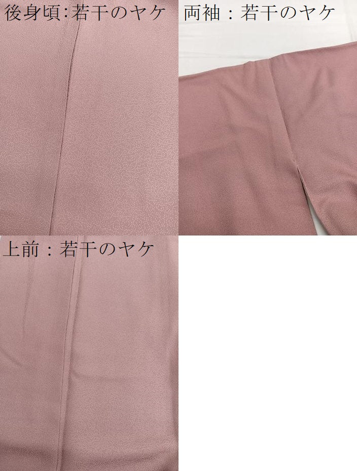 平和屋着物■上質な色無地 草花地紋 珊瑚色 正絹 逸品 BAAW7844hv