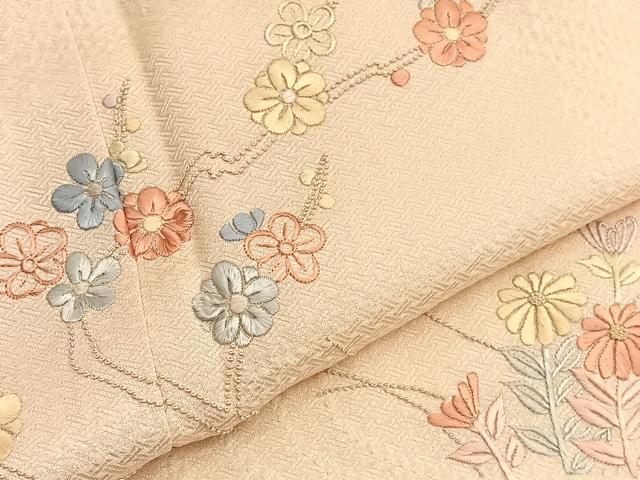 平和屋着物■中国三大刺繍 相良刺繍 色留訪問着 絞り 流水花文 正絹 逸品 BAAW7851hv