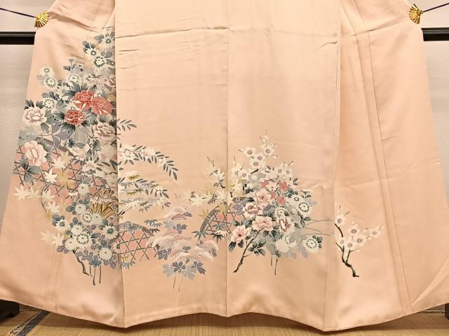 平和屋着物■訪問着 友禅 籬花文 正絹 逸品 BAAW7894hv