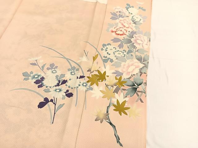 平和屋着物■訪問着 友禅 籬花文 正絹 逸品 BAAW7894hv