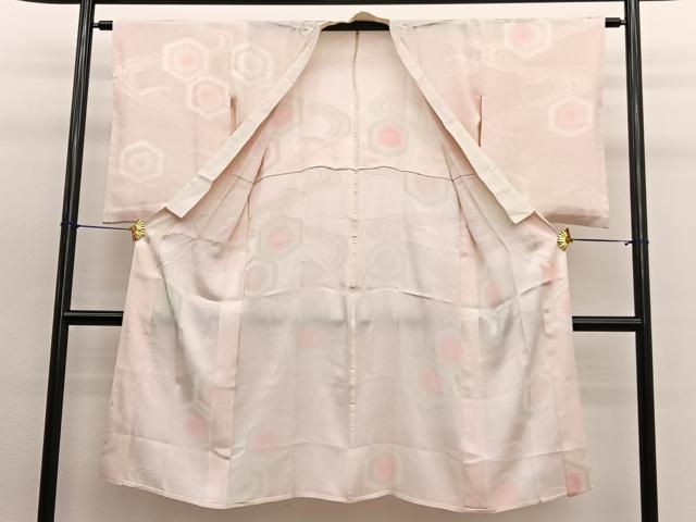 平和屋着物■長襦袢 無双仕立て 立波亀甲菊地紋 暈し染め 正絹 逸品 BAAW7919hv