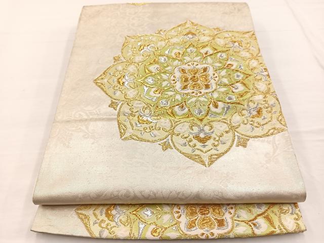 平和屋着物◎六通柄袋帯 唐織 宝相華 金銀糸 正絹 逸品 BAAW7982hv