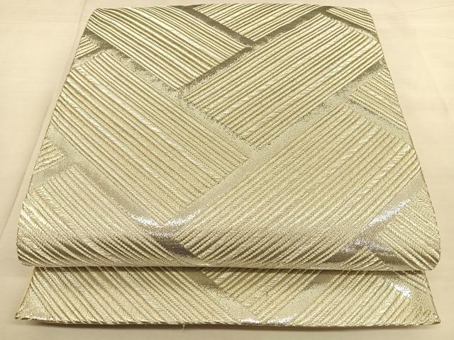 平和屋着物◎六通柄袋帯 唐織 檜垣文 銀糸 正絹 逸品 BAAW8020qw