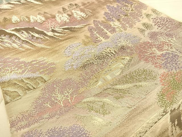 平和屋着物◎六通柄袋帯 嵯峨野路 二重箔錦 正絹 逸品 BAAW8025qw
