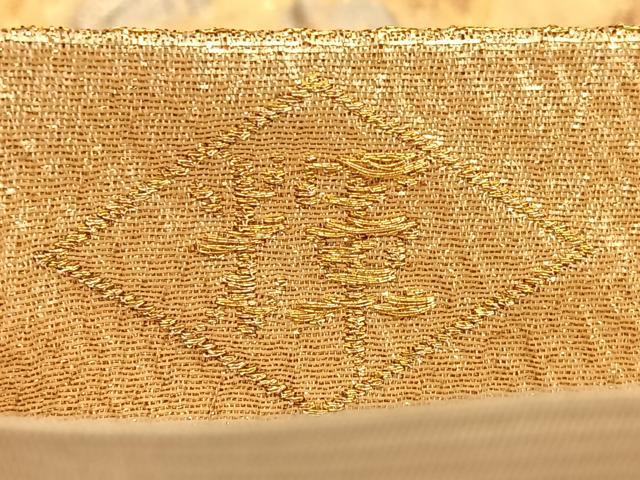平和屋着物◎六通柄袋帯 ふくれ織 花蝶文 金銀糸 正絹 逸品 BAAW8030qw