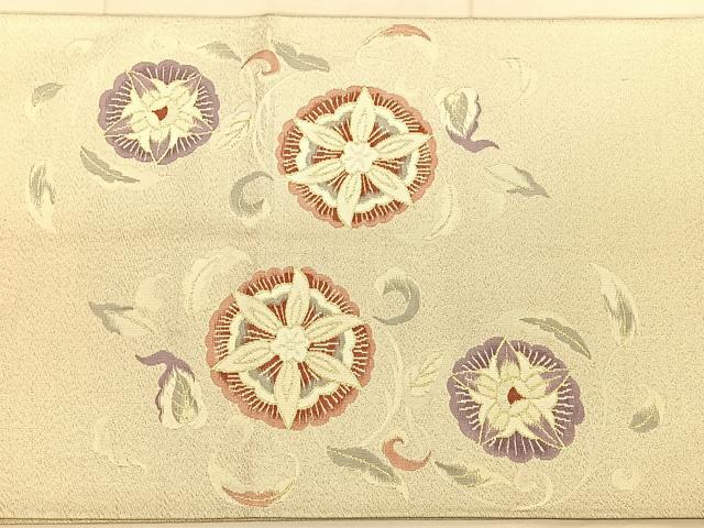 平和屋着物◎太鼓柄袋帯 綴れ 更紗唐草文 正絹 逸品 BAAW8049qw