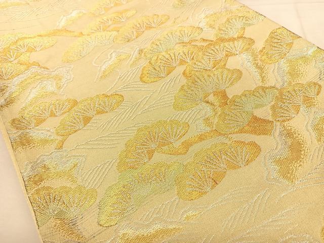 平和屋着物◎六通柄袋帯 唐織 浜松文 金銀糸 正絹 逸品 BAAW8074qw