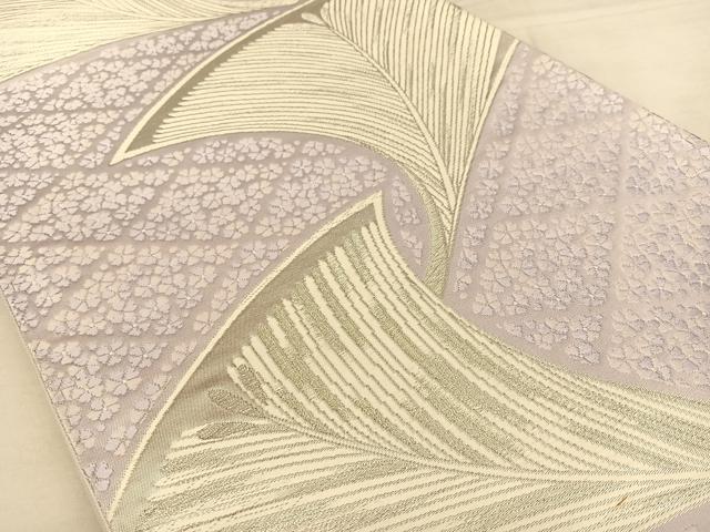 平和屋着物◎六通柄袋帯 唐織 草花文 銀糸 正絹 逸品 BAAW8088qw