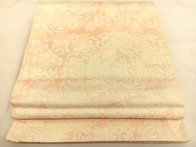 平和屋着物◎六通柄袋帯 花鳥丸文 正絹 逸品 BAAW8094qw