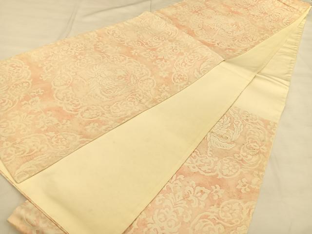 平和屋着物◎六通柄袋帯 花鳥丸文 正絹 逸品 BAAW8094qw