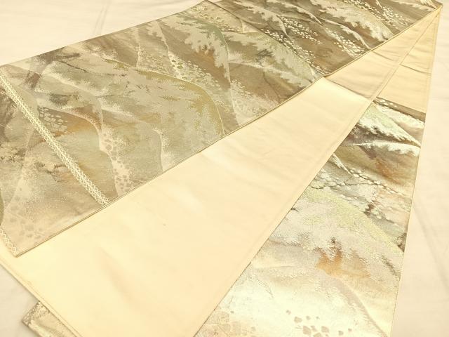 平和屋着物◎西陣 六通柄袋帯 遠山文 金銀糸 正絹 逸品 BAAW8104qw