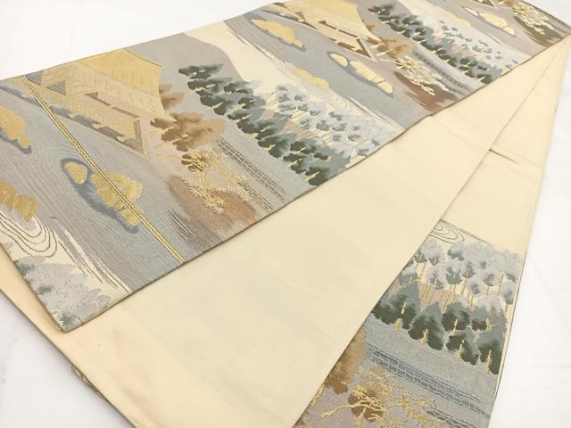 平和屋着物◎六通柄袋帯 枯山水 金銀糸 引箔 正絹 逸品 BAAW8165yc