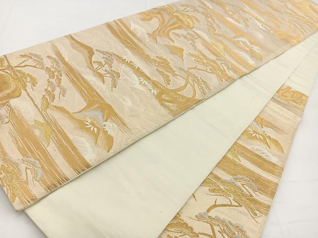 平和屋着物◎六通柄袋帯 浜松文 金銀糸 正絹 逸品 BAAW8196yc