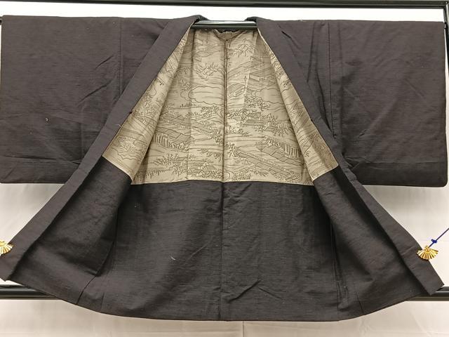 平和屋着物■男性 紬 アンサンブル 霞文 正絹 逸品 BAAW8377yc